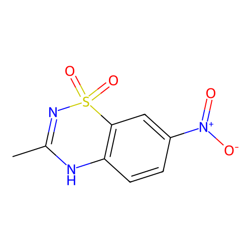 3-methyl-7-nitro-4H-1lambda6,2,4-benzothiadiazine 1,1-dioxide structure