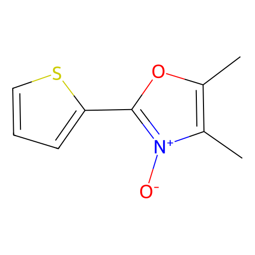 4,5-Dimethyl-3-oxido-2-thiophen-2-yl-1,3-oxazol-3-ium structure