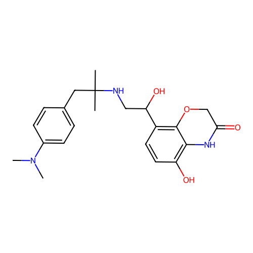 2h-1,4-benzoxazin-3(4h)-one,8-[2-[[2-[4-(dimethylamino)phenyl]-1,1-dimethylethyl]amino]-1-hydroxyethyl]-5-hydroxy- structure