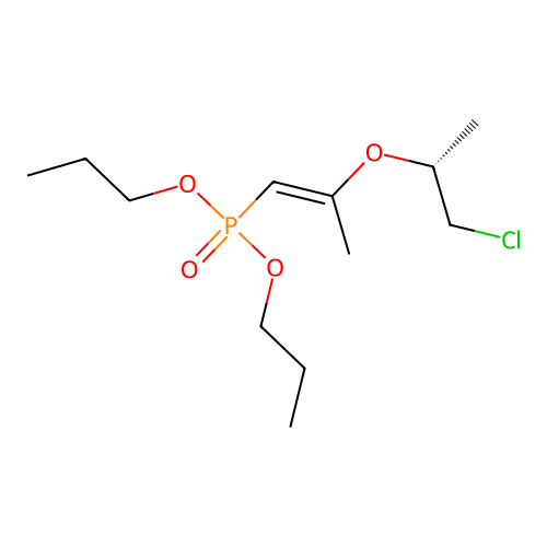 Phosphonic acid, (2-(2-chloro-1-methylethoxy)-1-propenyl)-, dipropyl ester structure