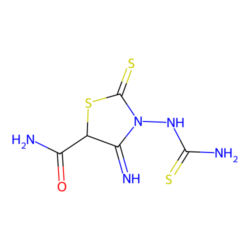 3-(Carbamothioylamino)-4-imino-2-sulfanylidene-1,3-thiazolidine-5-carboxamide structure