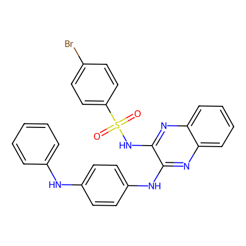 N-[3-(4-anilinoanilino)quinoxalin-2-yl]-4-bromobenzenesulfonamide structure