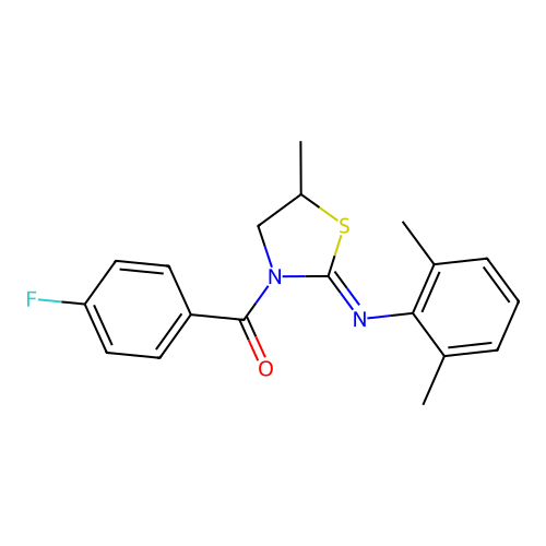 (Z)-(2-((2,6-dimethylphenyl)imino)-5-methylthiazolidin-3-yl)(4-fluorophenyl)methanone structure