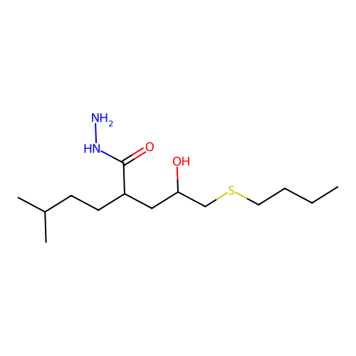 2-(3-(Butylthio)-2-hydroxypropyl)-5-methylhexanehydrazide structure