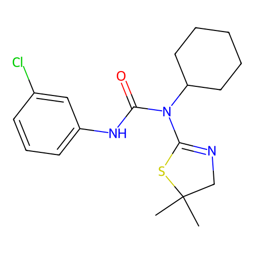 3-(3-chlorophenyl)-1-cyclohexyl-1-(5,5-dimethyl-4,5-dihydro-1,3-thiazol-2-yl)urea structure