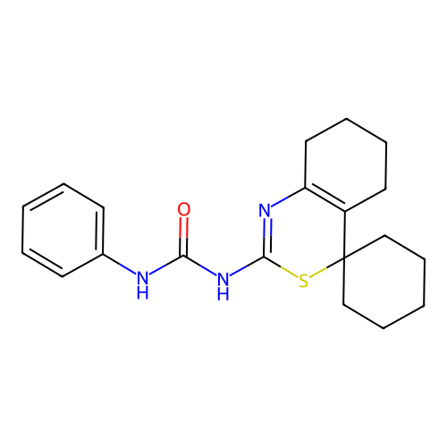 1-Phenyl-3-(5,6,7,8-tetrahydrospiro[3,1-benzothiazine-4,1'-cyclohexan]-2-yl)urea structure