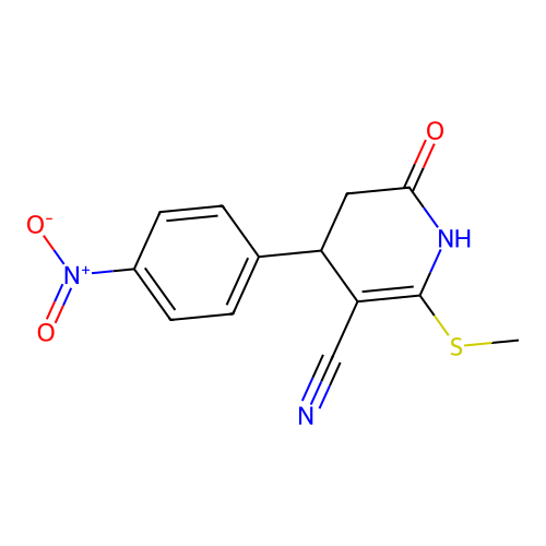 2-(Methylthio)-4-(4-nitrophenyl)-6-oxo-1,4,5,6-tetrahydropyridine-3-carbonitrile structure