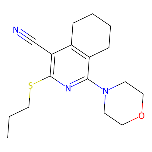 1-Morpholino-3-(propylthio)-5,6,7,8-tetrahydroisoquinoline-4-carbonitrile structure