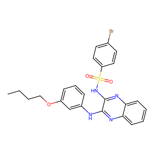 4-bromo-N-[3-(3-butoxyanilino)quinoxalin-2-yl]benzenesulfonamide structure