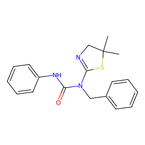 1-Benzyl-1-(5,5-dimethyl-4,5-dihydro-thiazol-2-yl)-3-phenyl-urea structure