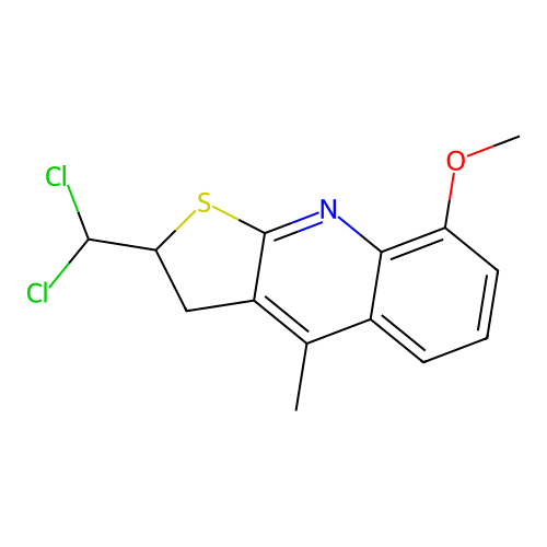 2-(Dichloromethyl)-8-methoxy-4-methyl-2,3-dihydrothieno[2,3-b]quinoline structure
