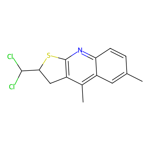 2-(Dichloromethyl)-4,6-dimethyl-2,3-dihydrothieno[2,3-b]quinoline structure