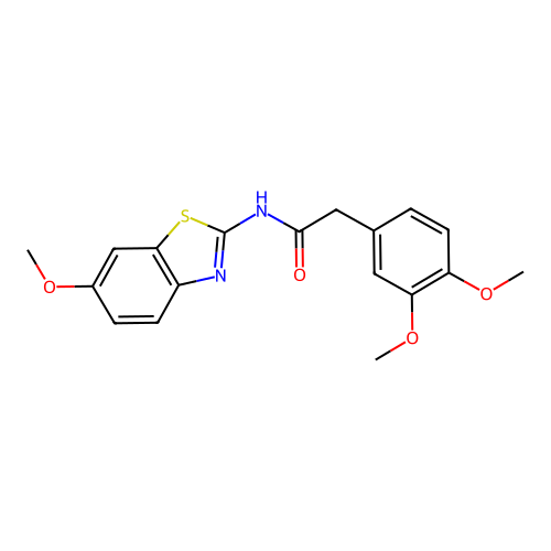 2-(3,4-dimethoxyphenyl)-N-(6-methoxy-1,3-benzothiazol-2-yl)acetamide structure