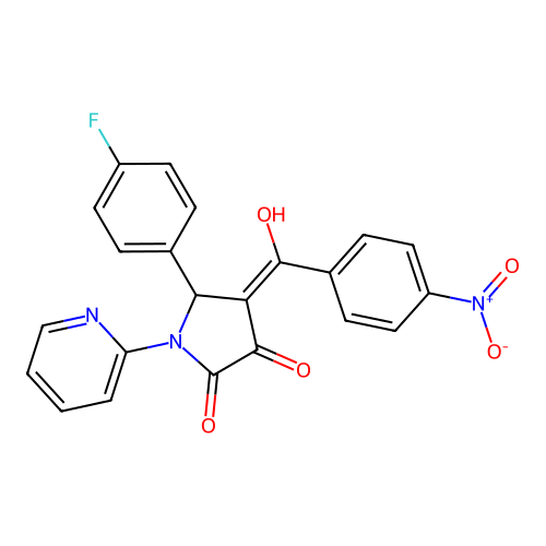 5-(4-fluorophenyl)-3-hydroxy-4-(4-nitrobenzoyl)-1-(pyridin-2-yl)-1H-pyrrol-2(5H)-one structure