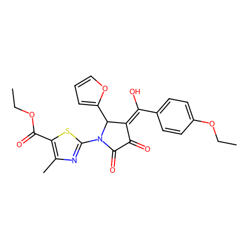 ethyl 2-(3-(4-ethoxybenzoyl)-2-(furan-2-yl)-4-hydroxy-5-oxo-2,5-dihydro-1H-pyrrol-1-yl)-4-methylthiazole-5-carboxylate structure