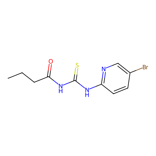 N-[(5-bromopyridin-2-yl)carbamothioyl]butanamide structure