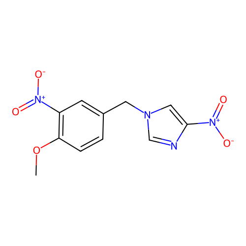 1-(4-methoxy-3-nitrobenzyl)-4-nitro-1H-imidazole structure
