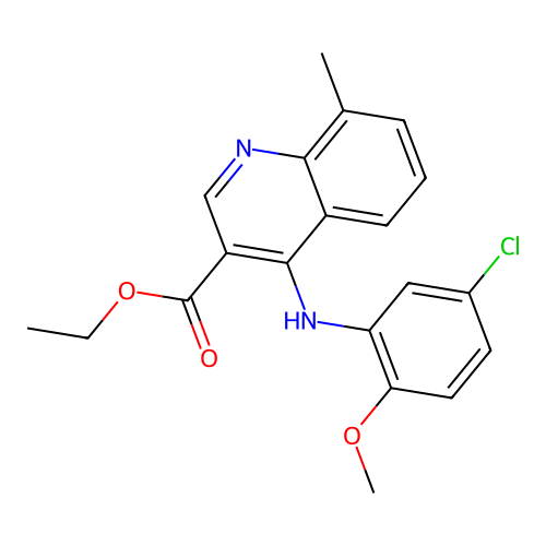 Ethyl 4-[(5-chloro-2-methoxyphenyl)amino]-8-methylquinoline-3-carboxylate structure