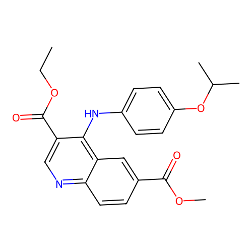 3-Ethyl 6-methyl 4-{[4-(propan-2-yloxy)phenyl]amino}quinoline-3,6-dicarboxylate structure