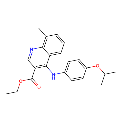 Ethyl 4-((4-isopropoxyphenyl)amino)-8-methylquinoline-3-carboxylate structure