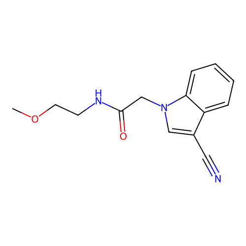 2-(3-Cyano-1H-indol-1-yl)-N-(2-methoxyethyl)acetamide structure