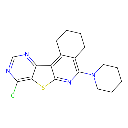 8-chloro-5-(piperidin-1-yl)-1,2,3,4-tetrahydropyrimido[4',5':4,5]thieno[2,3-c]isoquinoline structure