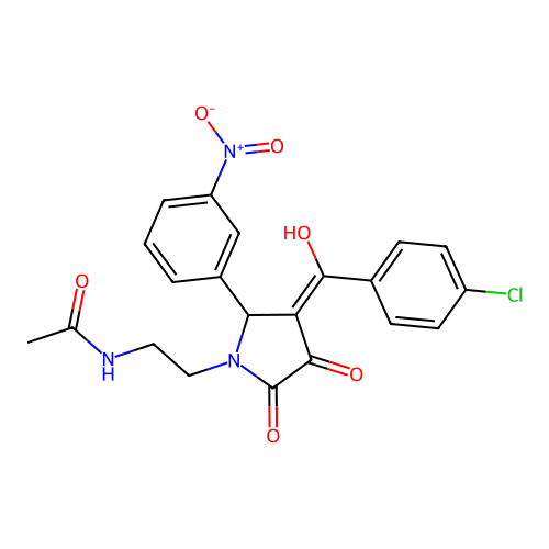 N-[2-[(3E)-3-[(4-chlorophenyl)-hydroxymethylidene]-2-(3-nitrophenyl)-4,5-dioxopyrrolidin-1-yl]ethyl]acetamide structure