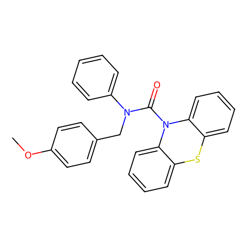 N-(4-methoxybenzyl)-N-phenyl-10H-phenothiazine-10-carboxamide structure