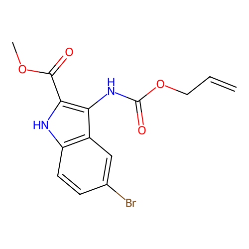 methyl 5-bromo-3-{[(prop-2-en-1-yloxy)carbonyl]amino}-1H-indole-2-carboxylate structure