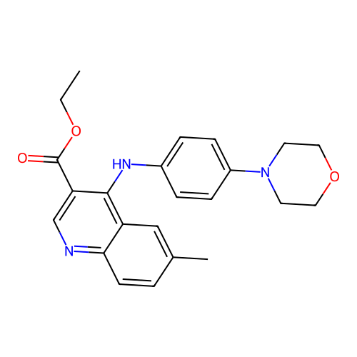 Ethyl 6-methyl-4-{[4-(4-morpholinyl)phenyl]amino}-3-quinolinecarboxylate structure