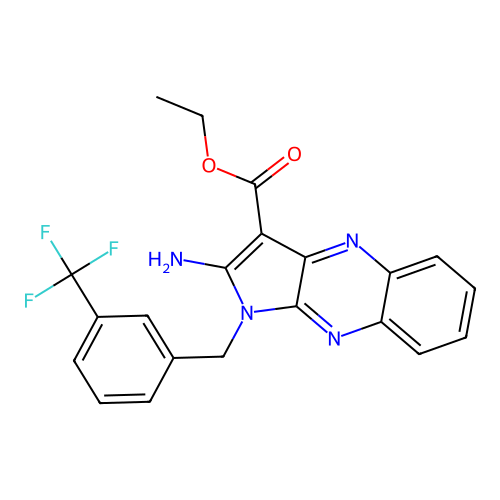 ethyl 2-amino-1-(3-(trifluoromethyl)benzyl)-1H-pyrrolo[2,3-b]quinoxaline-3-carboxylate structure