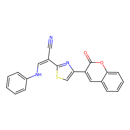 (Z)-2-(4-(2-oxo-2H-chromen-3-yl)thiazol-2-yl)-3-(phenylamino)acrylonitrile structure