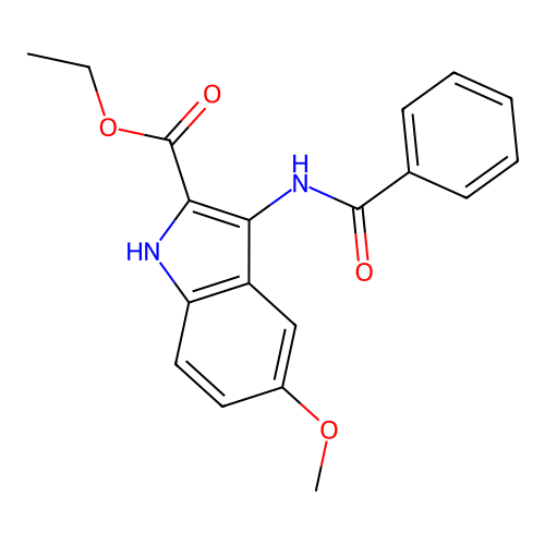 ethyl 3-benzamido-5-methoxy-1H-indole-2-carboxylate structure