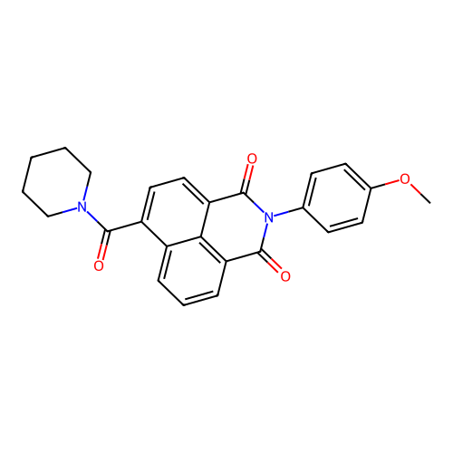 2-(4-methoxyphenyl)-6-(piperidin-1-ylcarbonyl)-1H-benzo[de]isoquinoline-1,3(2H)-dione structure