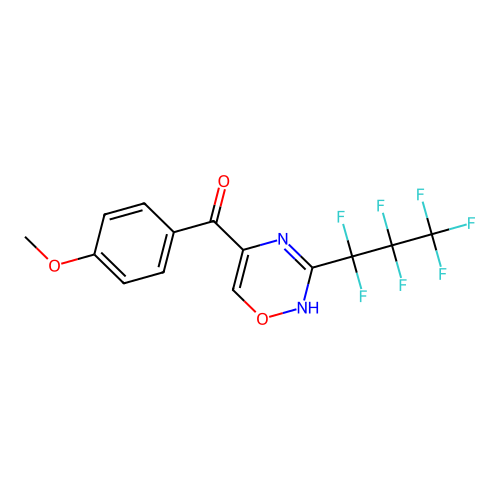 [3-(heptafluoropropyl)-4H-1,2,4-oxadiazin-5-yl](4-methoxyphenyl)methanone structure