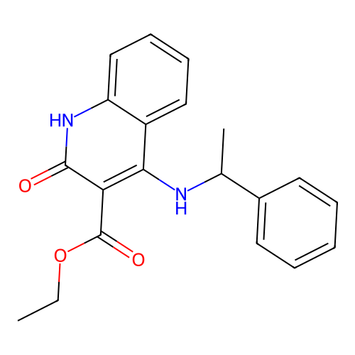 Ethyl 2-hydroxy-4-[(1-phenylethyl)amino]quinoline-3-carboxylate structure
