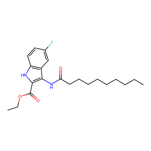Ethyl 3-(decanoylamino)-5-fluoro-1H-indole-2-carboxylate structure