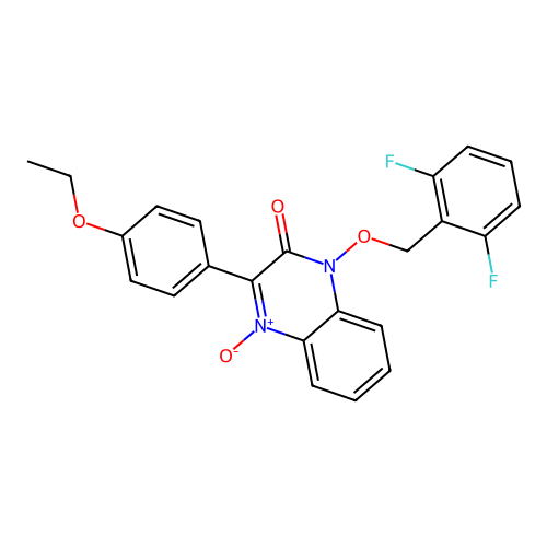 1-[(2,6-difluorobenzyl)oxy]-3-(4-ethoxyphenyl)quinoxalin-2(1H)-one 4-oxide structure