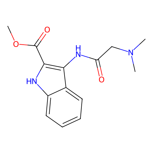 methyl 3-[(N,N-dimethylglycyl)amino]-1H-indole-2-carboxylate structure