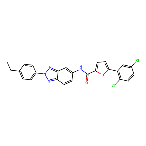 5-(2,5-dichlorophenyl)-N-[2-(4-ethylphenyl)benzotriazol-5-yl]furan-2-carboxamide structure