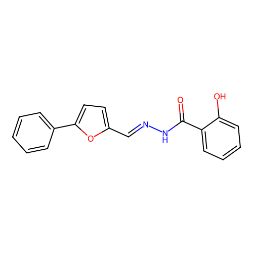2-hydroxy-N-[(E)-(5-phenylfuran-2-yl)methylideneamino]benzamide structure