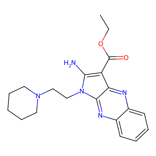 Ethyl 2-amino-1-(2-piperidin-1-ylethyl)pyrrolo[3,2-b]quinoxaline-3-carboxylate structure