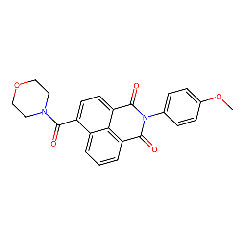 2-(4-methoxyphenyl)-6-(morpholin-4-ylcarbonyl)-1H-benzo[de]isoquinoline-1,3(2H)-dione structure