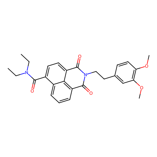 2-[2-(3,4-dimethoxyphenyl)ethyl]-N,N-diethyl-1,3-dioxobenzo[de]isoquinoline-6-carboxamide structure