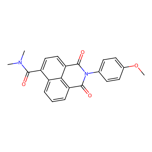 2-(4-methoxyphenyl)-N,N-dimethyl-1,3-dioxo-2,3-dihydro-1H-benzo[de]isoquinoline-6-carboxamide structure