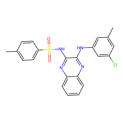 N-[3-(3-chloro-5-methylanilino)quinoxalin-2-yl]-4-methylbenzenesulfonamide structure