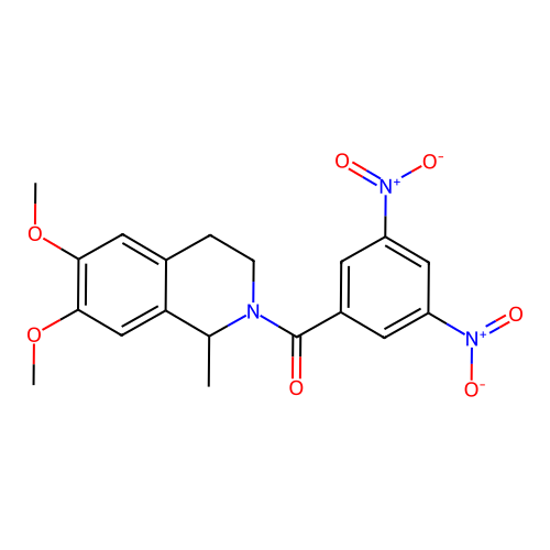 (6,7-dimethoxy-1-methyl-3,4-dihydroisoquinolin-2(1H)-yl)(3,5-dinitrophenyl)methanone structure