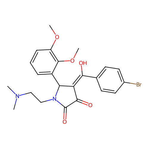 4-(4-bromobenzoyl)-5-(2,3-dimethoxyphenyl)-1-(2-(dimethylamino)ethyl)-3-hydroxy-1H-pyrrol-2(5H)-one structure