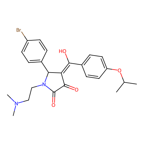 5-(4-bromophenyl)-1-[2-(dimethylamino)ethyl]-3-hydroxy-4-[4-(propan-2-yloxy)benzoyl]-2,5-dihydro-1H-pyrrol-2-one structure