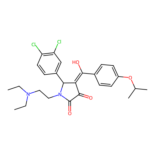 (4E)-5-(3,4-dichlorophenyl)-1-(2-diethylaminoethyl)-4-[hydroxy-(4-propan-2-yloxyphenyl)methylidene]pyrrolidine-2,3-dione structure